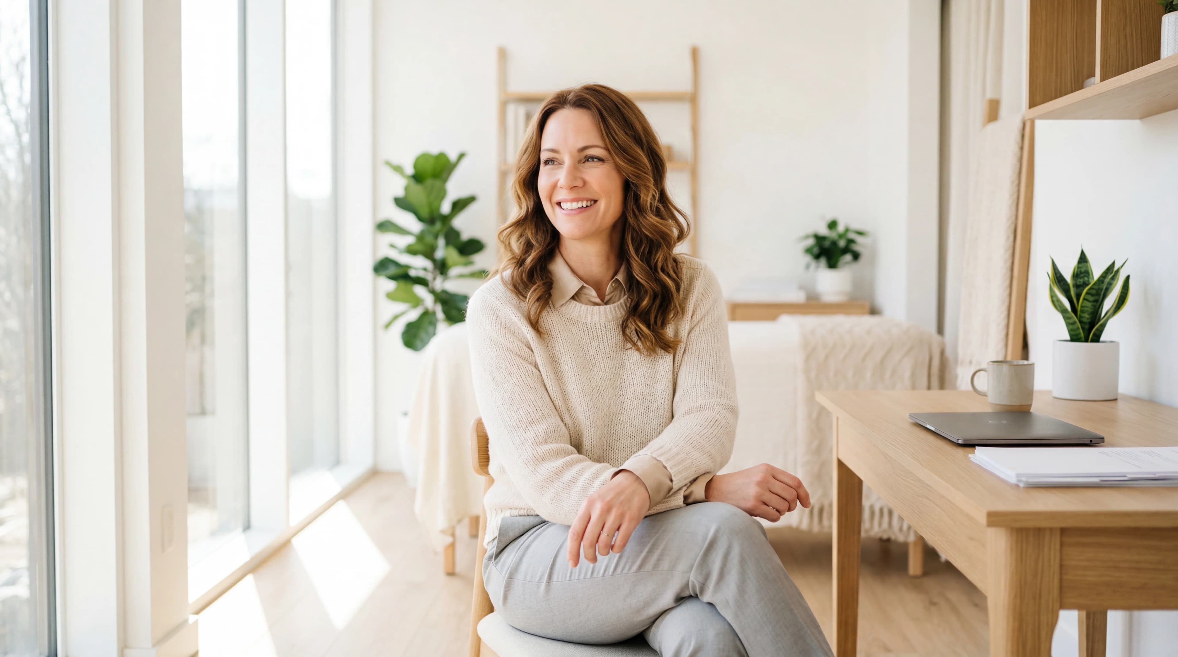 Selbstbewusste Frau in der ästhetischen Beratung