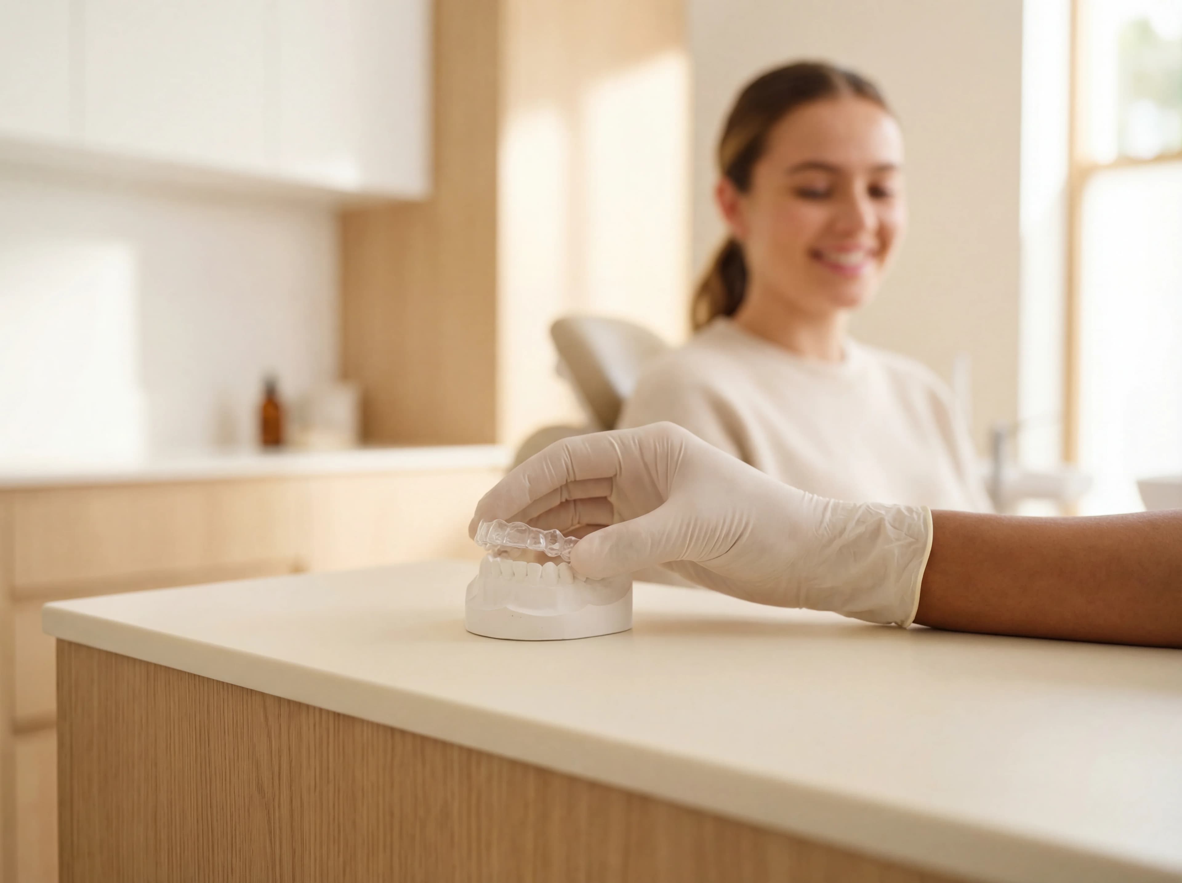 Transparenter Retainer zur Zahnstabilisierung