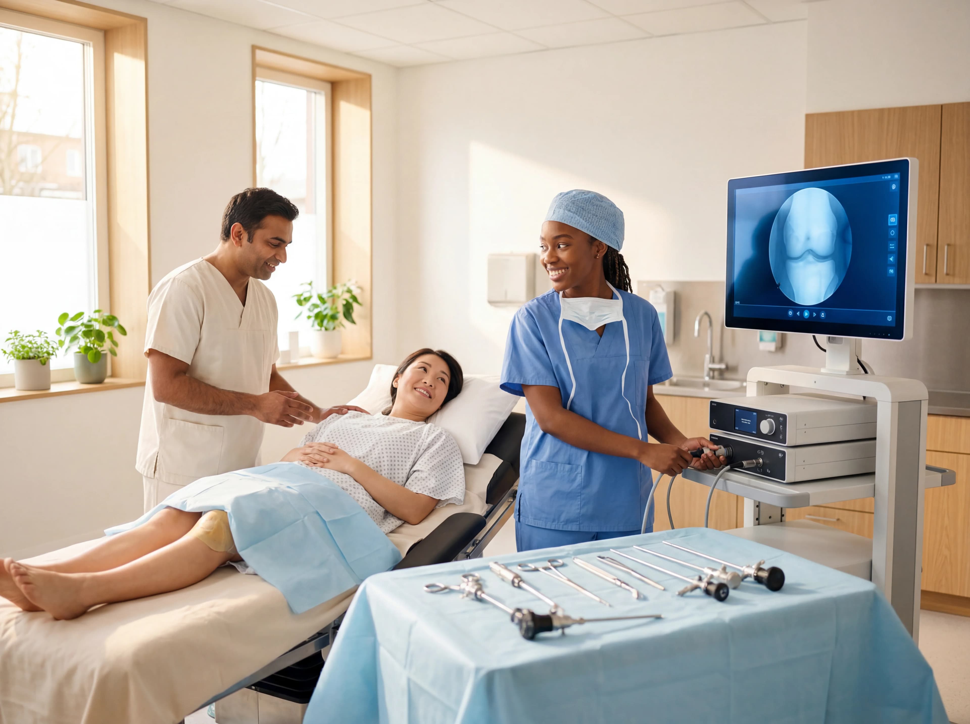 Minimalinvasive operative Orthopädie – Arthroskopie-Setup